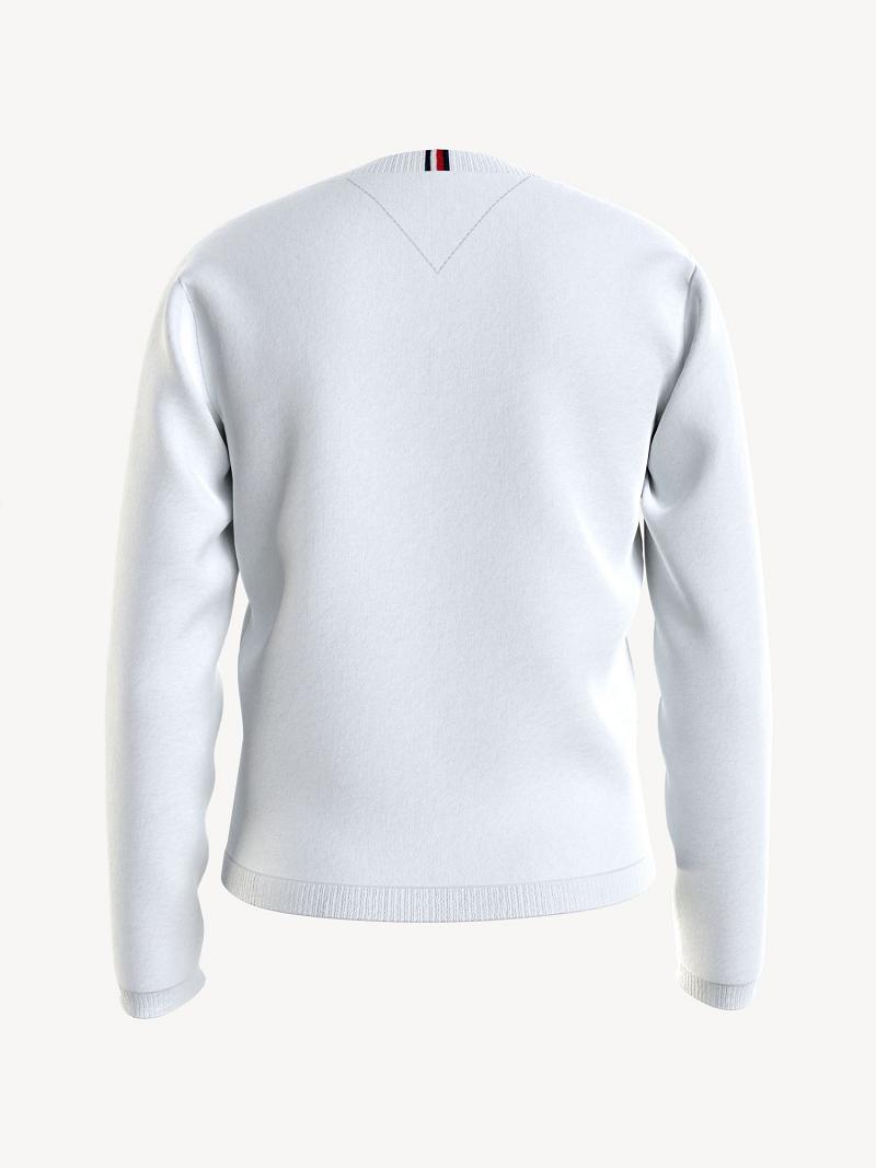 Lány Tommy Hilfiger Big Cardigan Pulóverek Fehér | HU 1872WNB